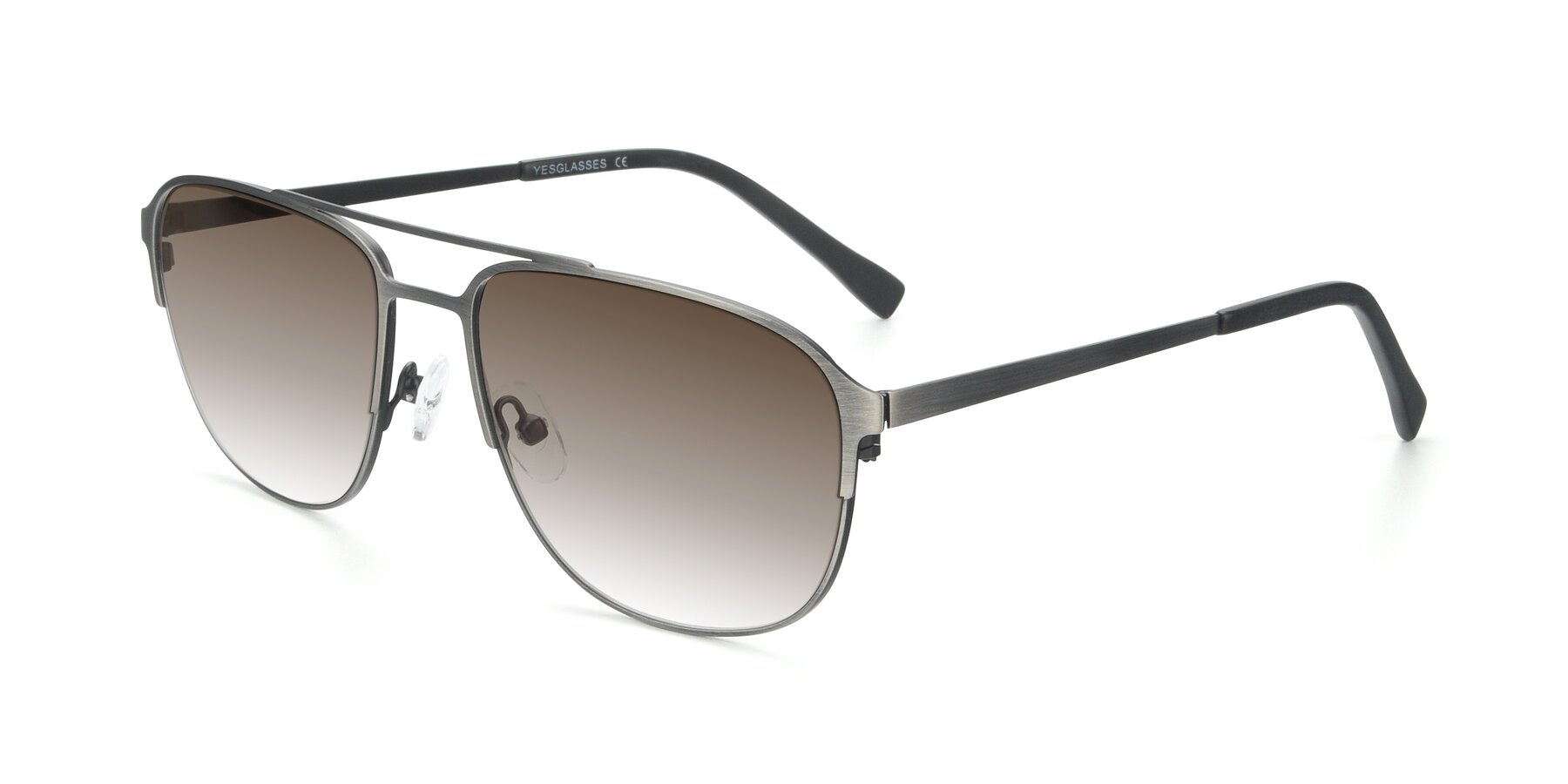 Angle of 9513 in Antique Silver with Brown Gradient Lenses