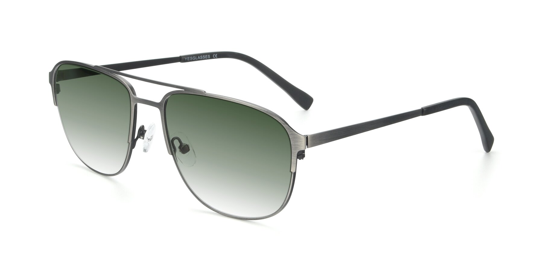 Angle of 9513 in Antique Silver with Green Gradient Lenses
