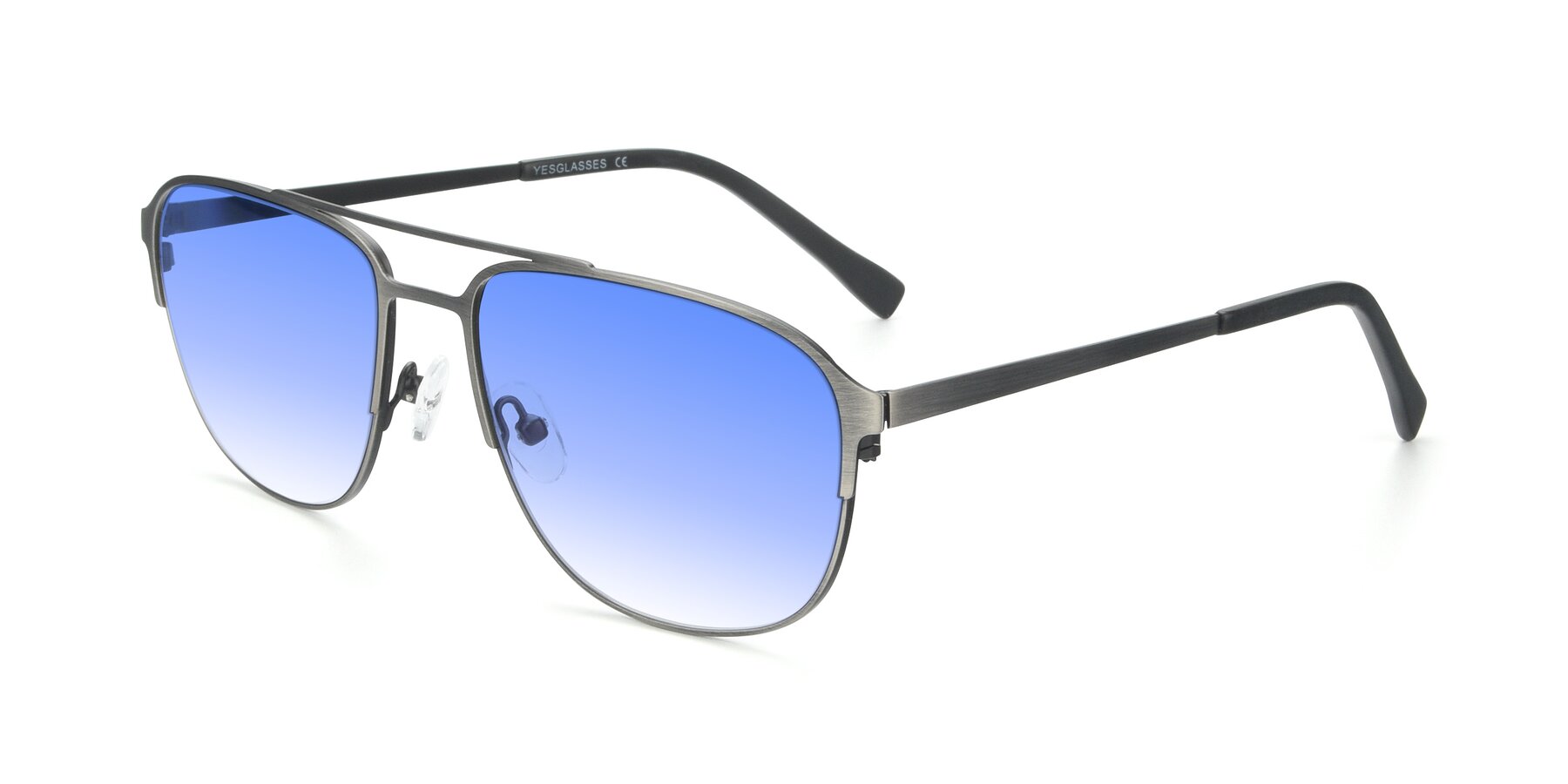 Angle of 9513 in Antique Silver with Blue Gradient Lenses