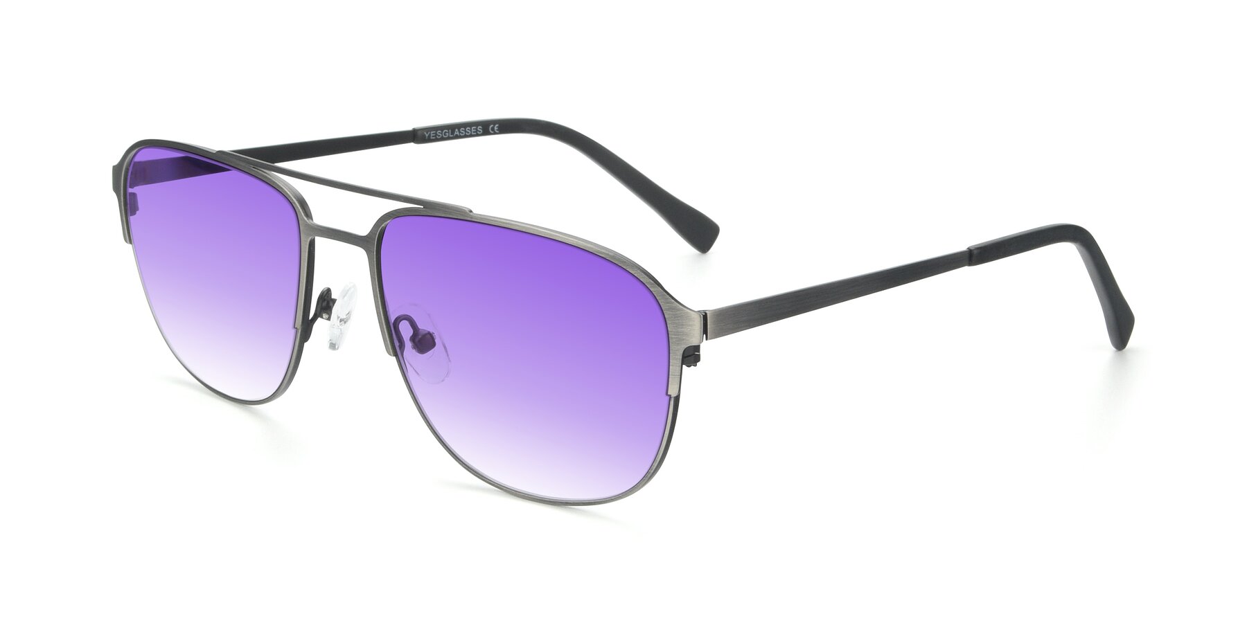 Angle of 9513 in Antique Silver with Purple Gradient Lenses
