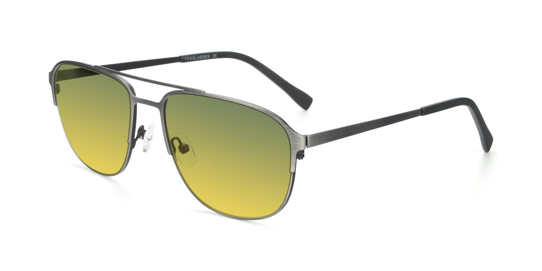 Angle of 9513 in Antique Silver with Green / Yellow Gradient Lenses