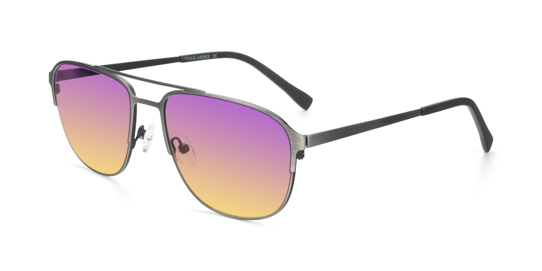 Angle of 9513 in Antique Silver with Purple / Yellow Gradient Lenses
