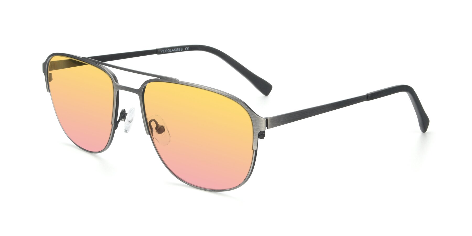 Angle of 9513 in Antique Silver with Yellow / Pink Gradient Lenses