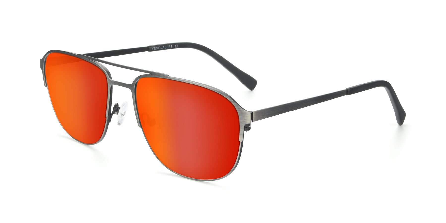 Angle of 9513 in Antique Silver with Red Gold Mirrored Lenses