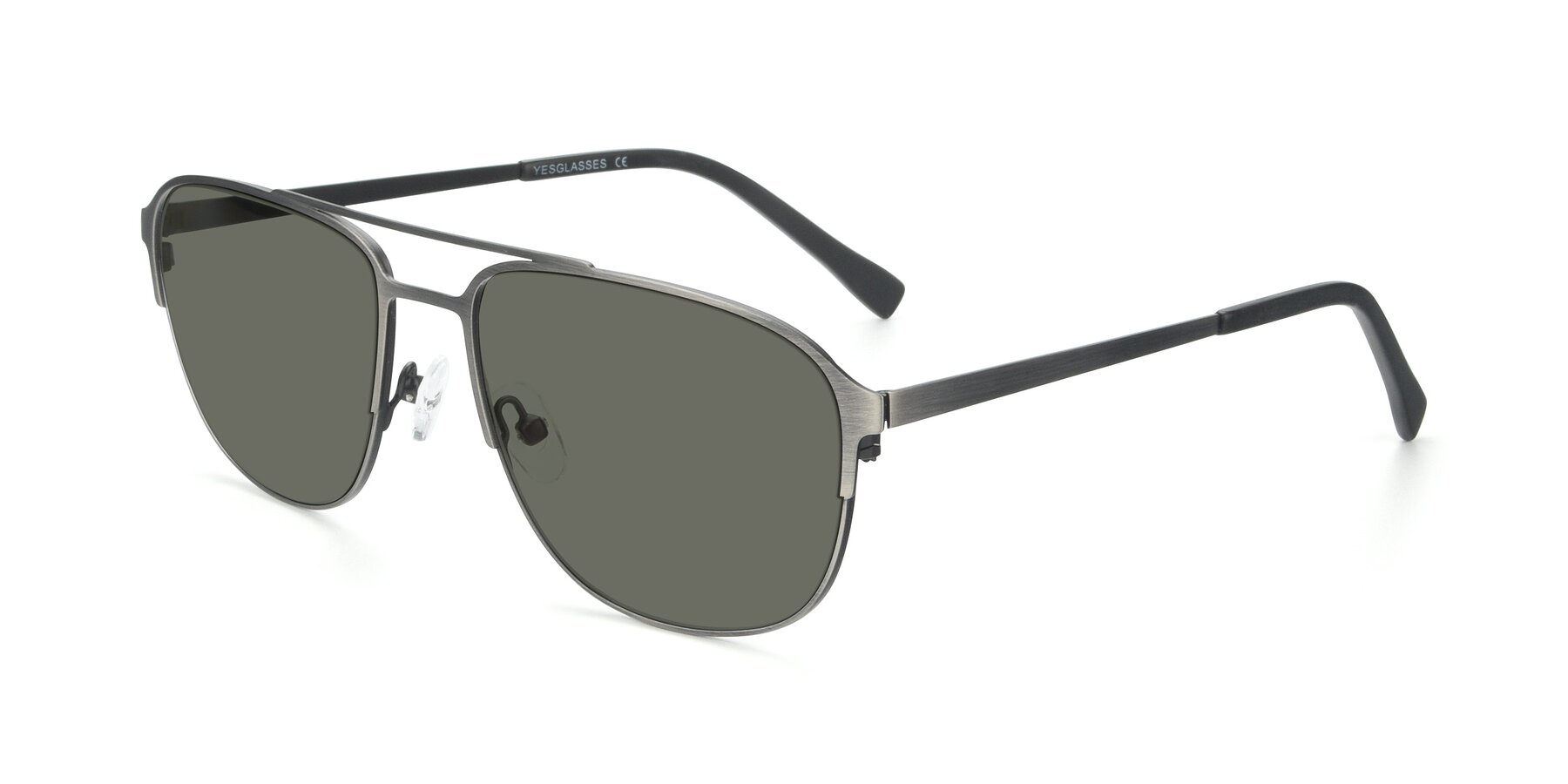 Angle of 9513 in Antique Silver with Gray Polarized Lenses