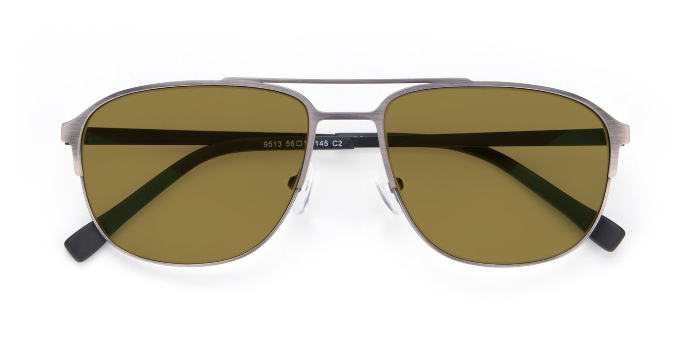9513 - Antique Silver Polarized Sunglasses