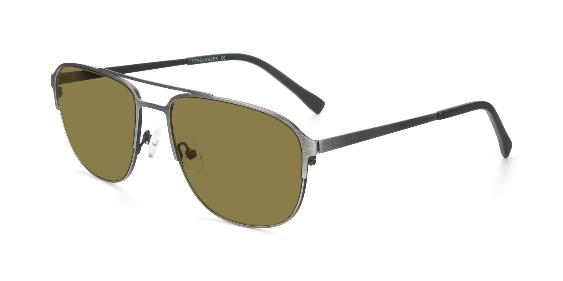 Angle of 9513 in Antique Silver with Brown Polarized Lenses