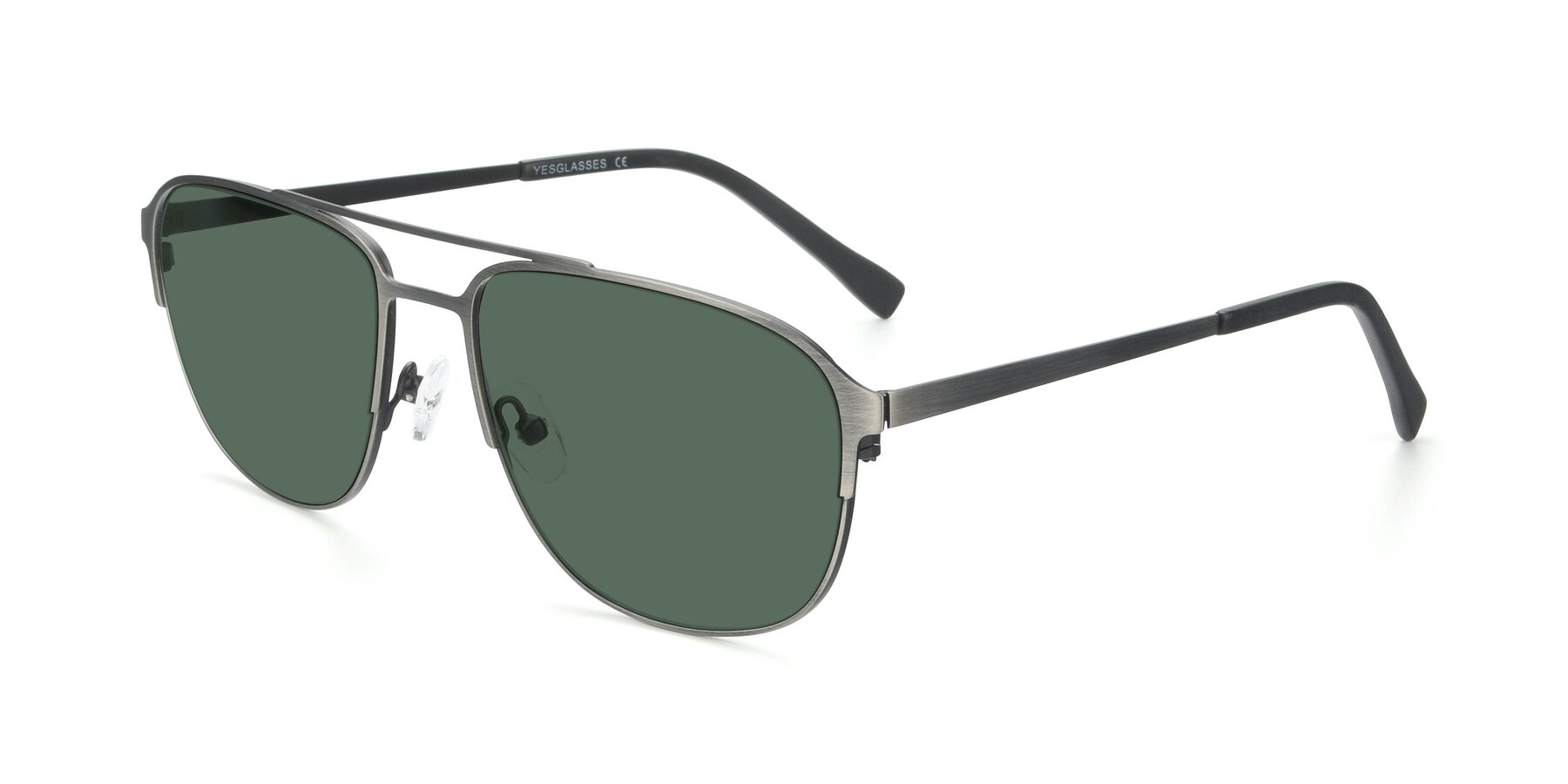 Angle of 9513 in Antique Silver with Green Polarized Lenses