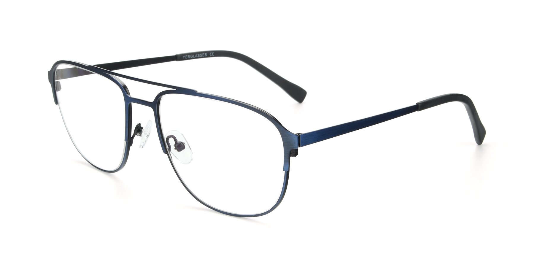 Angle of 9513 in Antique Blue with Clear Reading Eyeglass Lenses