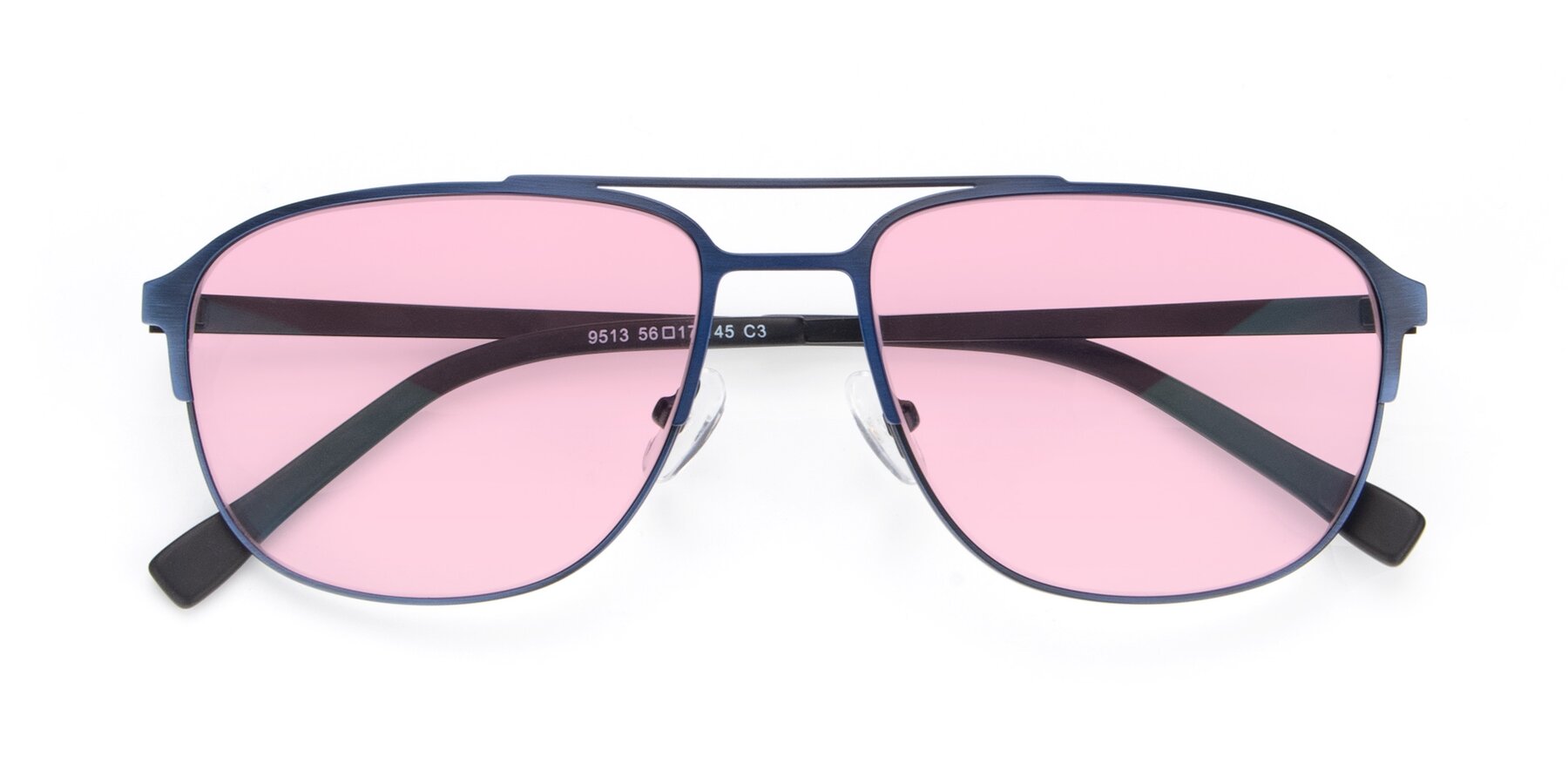 Folded Front of 9513 in Antique Blue with Light Pink Tinted Lenses