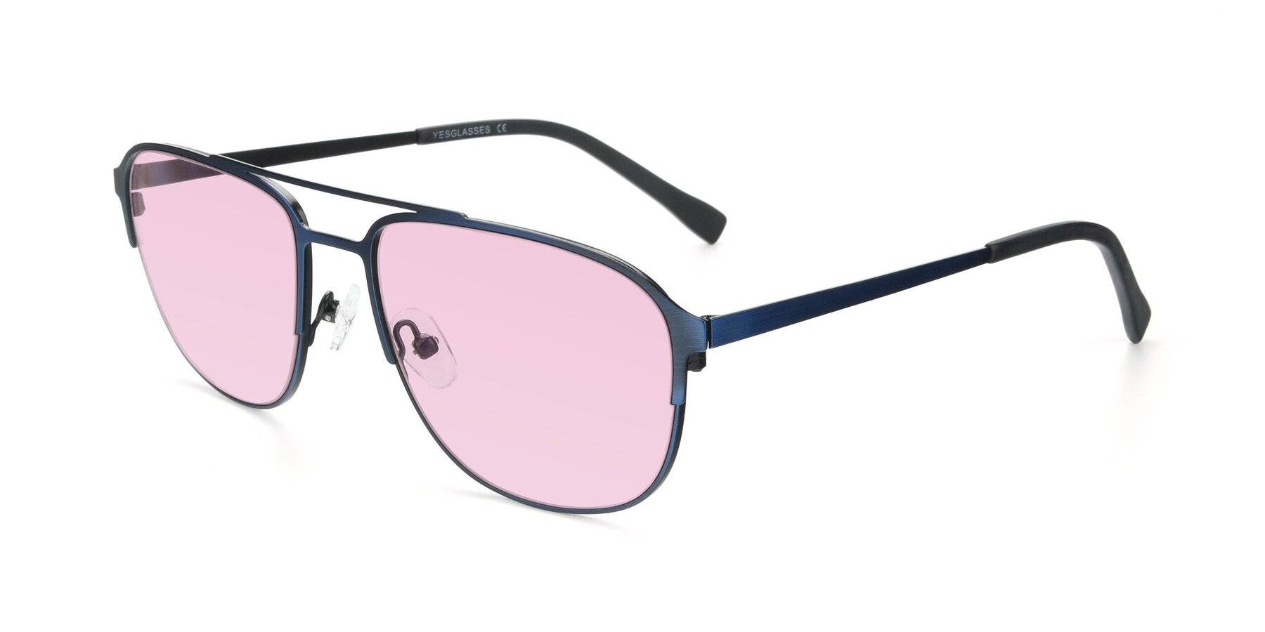 Angle of 9513 in Antique Blue with Light Pink Tinted Lenses