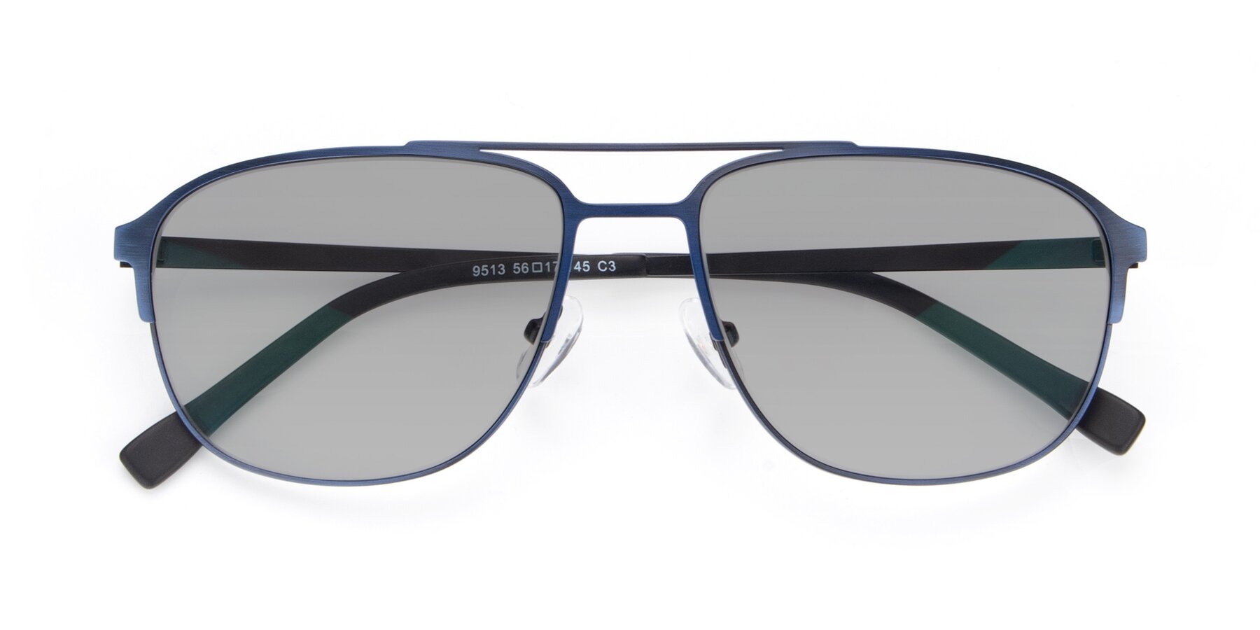 Folded Front of 9513 in Antique Blue with Light Gray Tinted Lenses