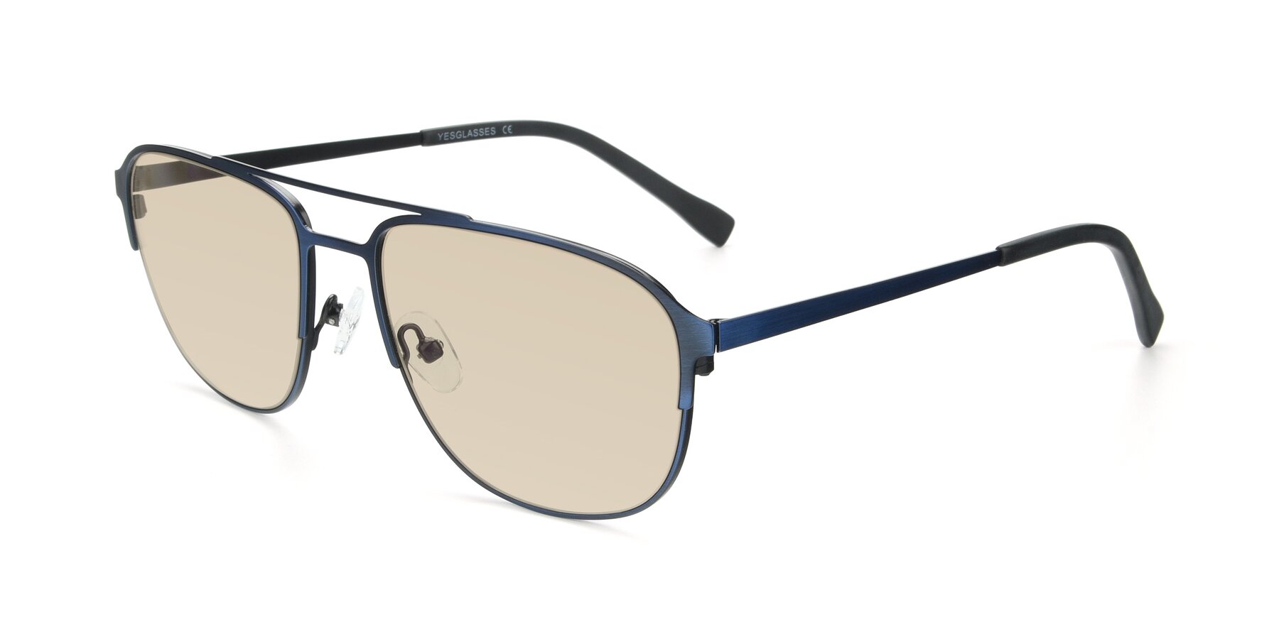 Angle of 9513 in Antique Blue with Light Brown Tinted Lenses