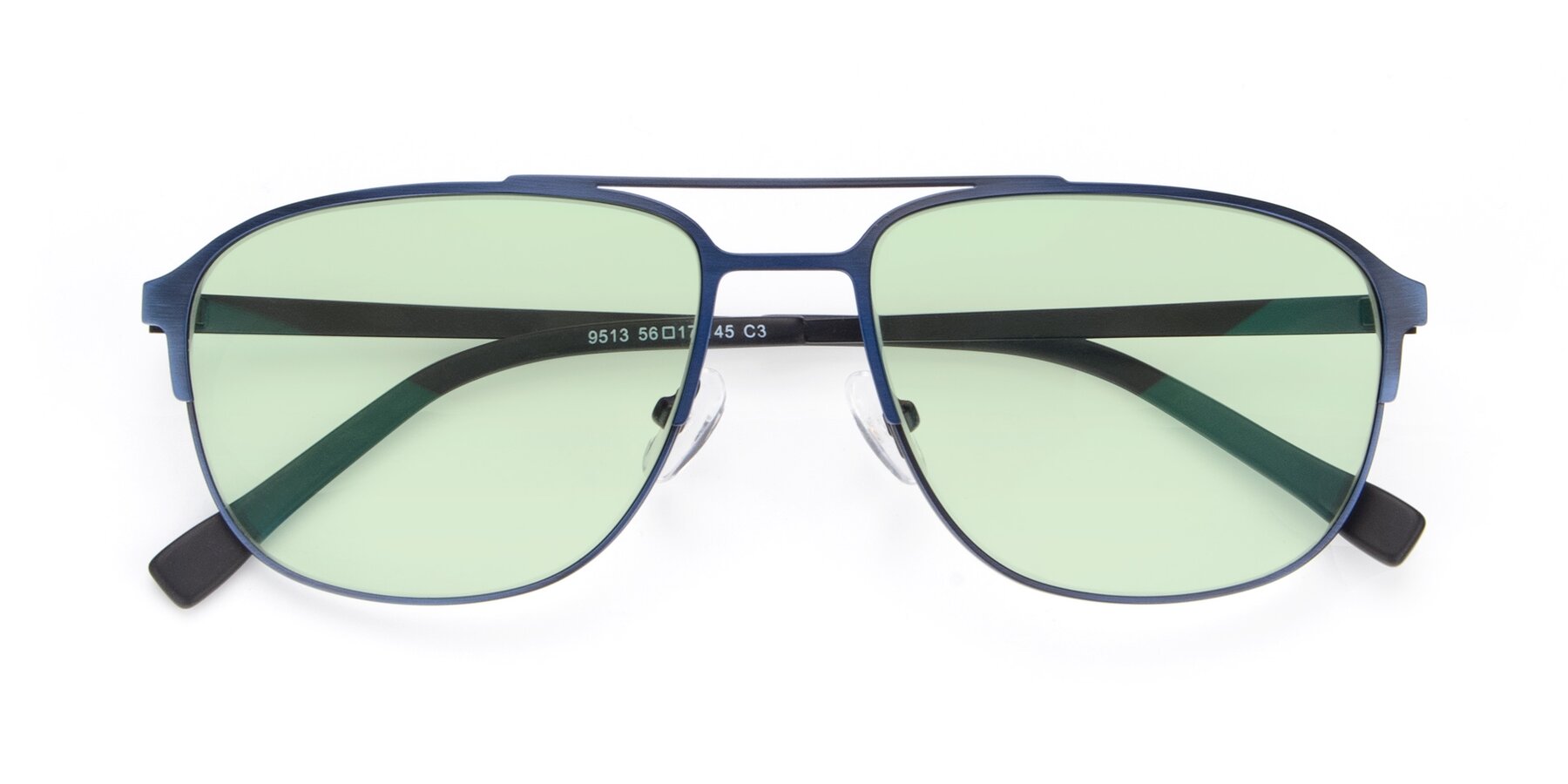 Folded Front of 9513 in Antique Blue with Light Green Tinted Lenses