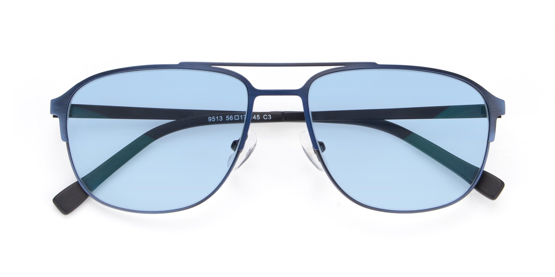 Folded Front of 9513 in Antique Blue with Light Blue Tinted Lenses