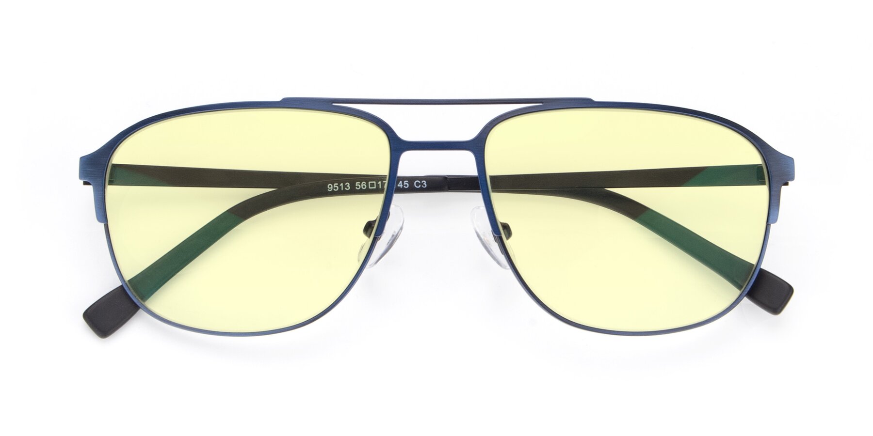 Folded Front of 9513 in Antique Blue with Light Yellow Tinted Lenses