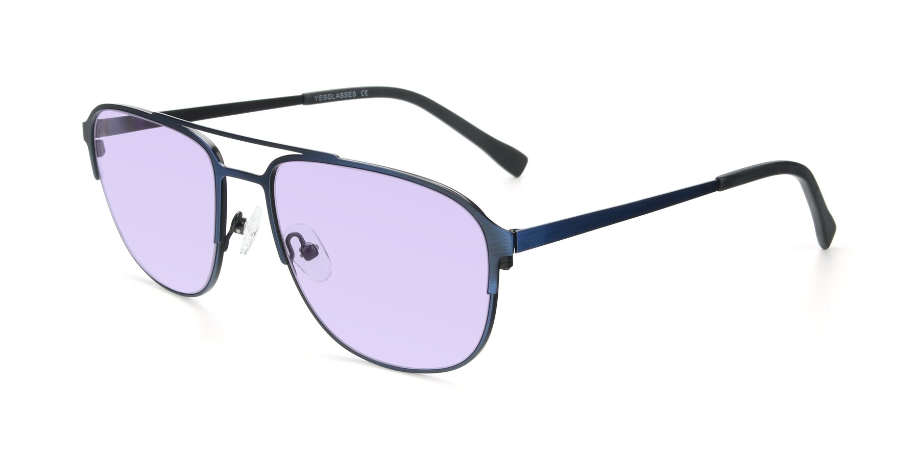 Angle of 9513 in Antique Blue with Light Purple Tinted Lenses