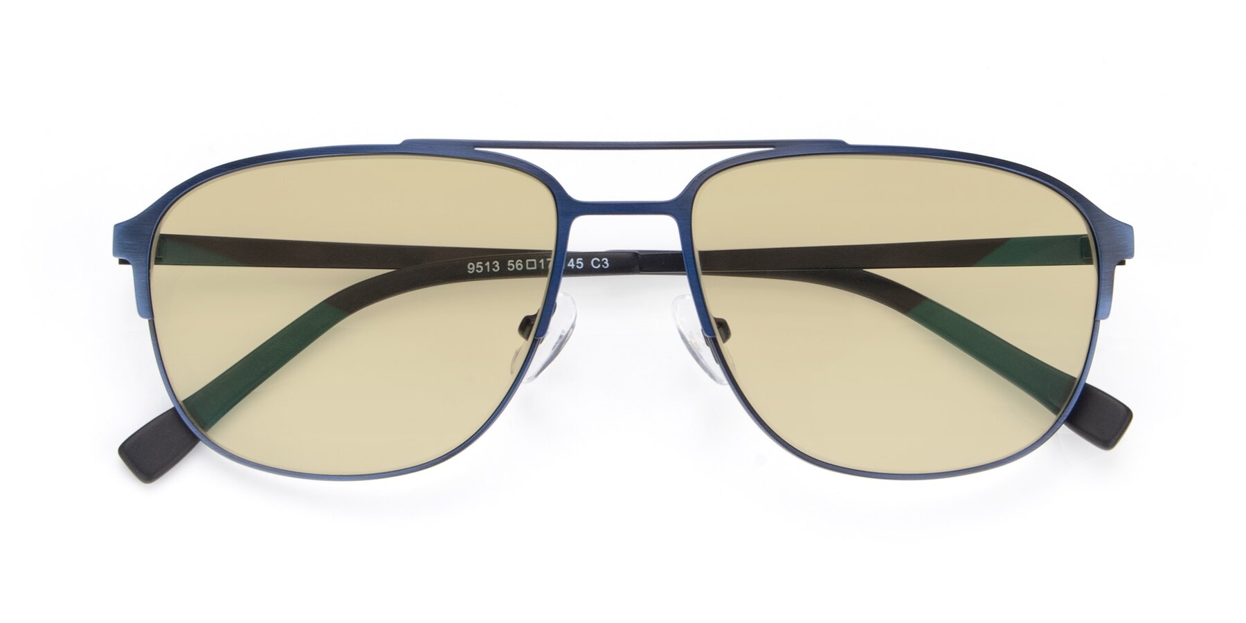 Folded Front of 9513 in Antique Blue with Light Champagne Tinted Lenses