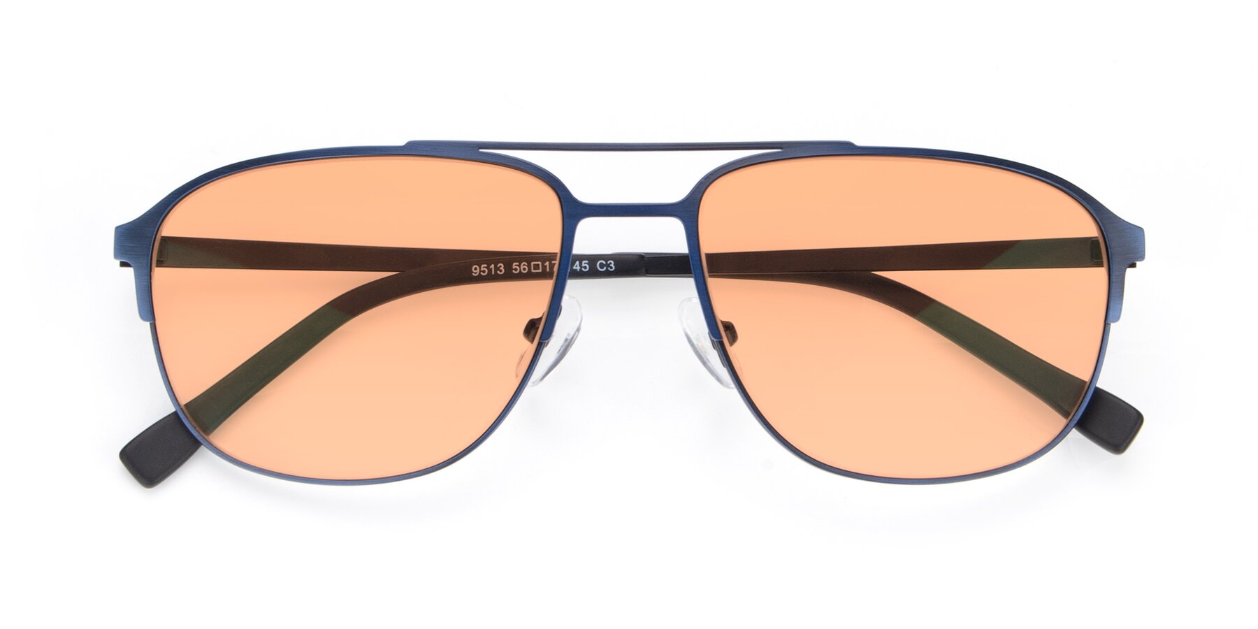 Folded Front of 9513 in Antique Blue with Light Orange Tinted Lenses
