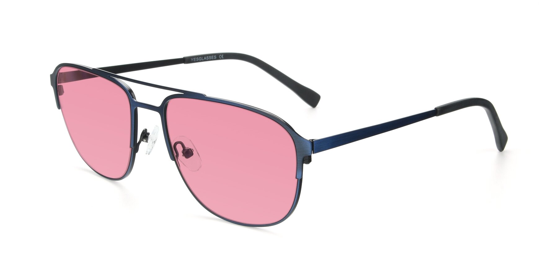 Angle of 9513 in Antique Blue with Pink Tinted Lenses