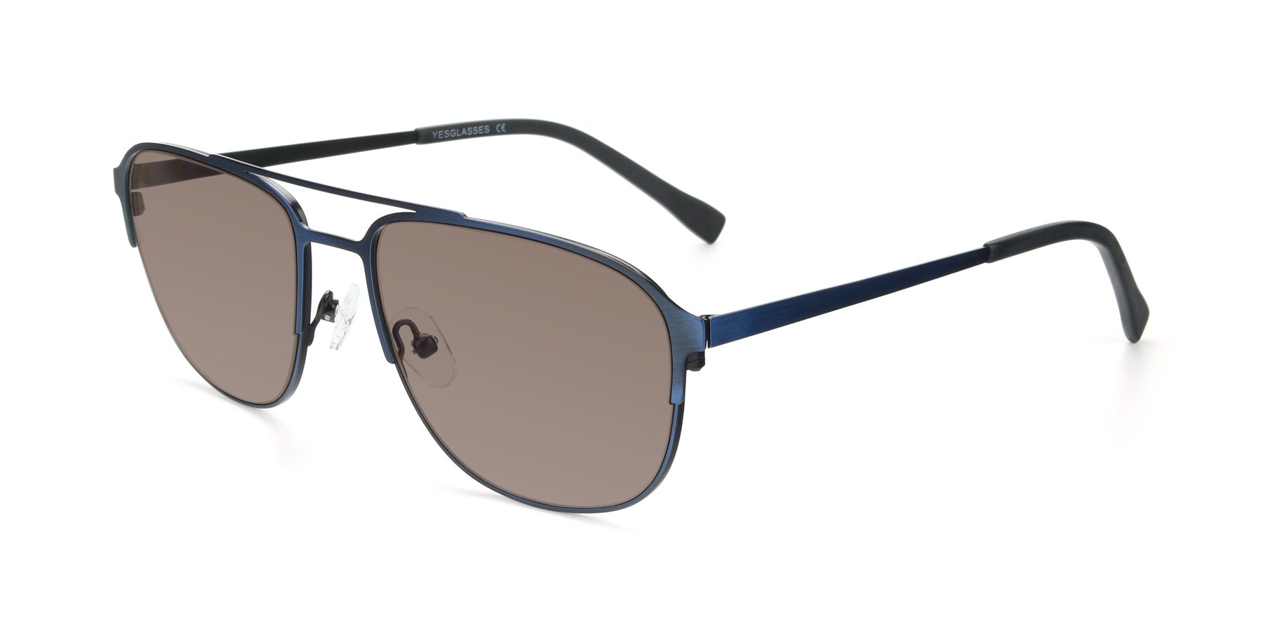 Angle of 9513 in Antique Blue with Medium Brown Tinted Lenses