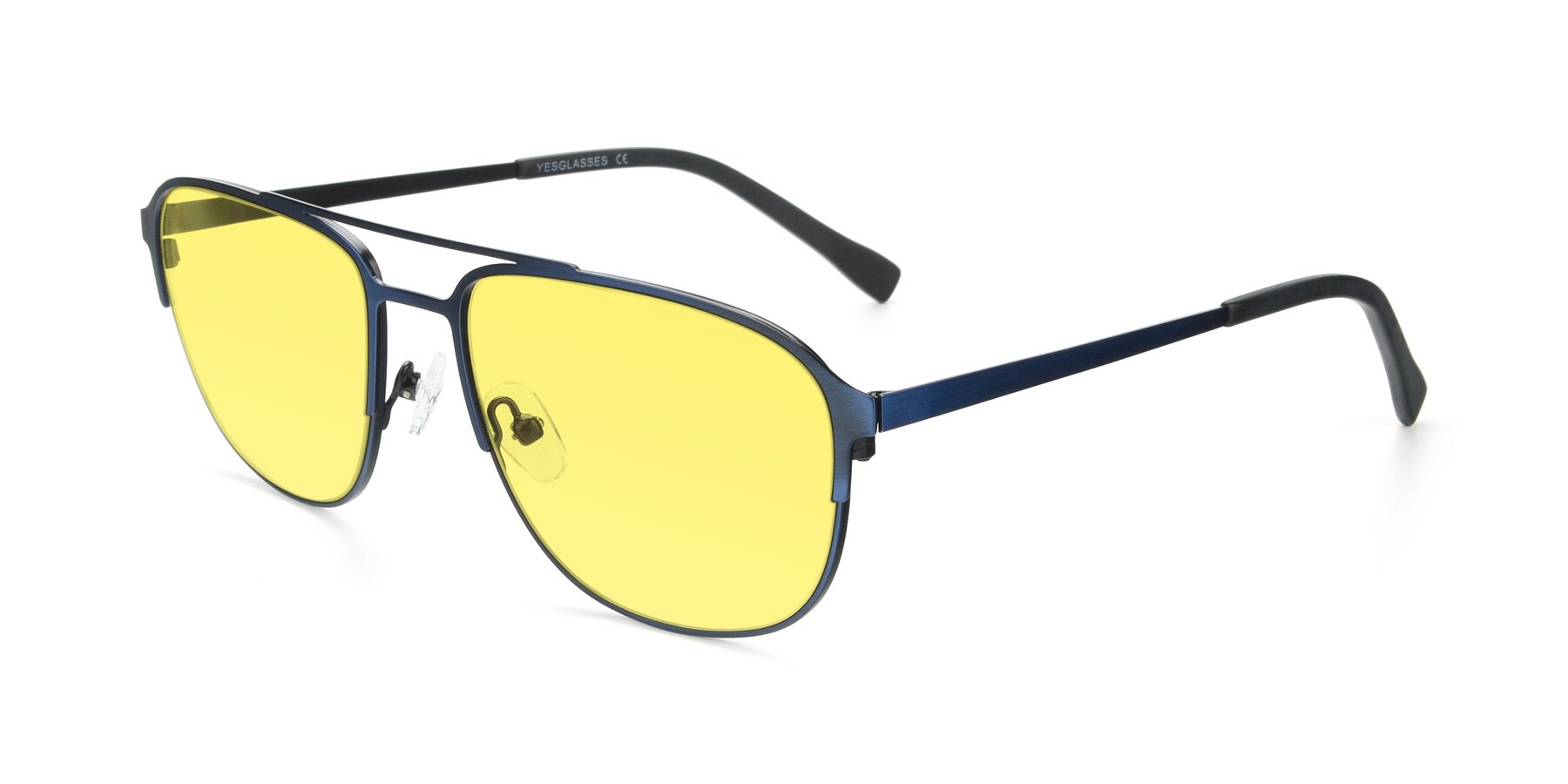 Angle of 9513 in Antique Blue with Medium Yellow Tinted Lenses