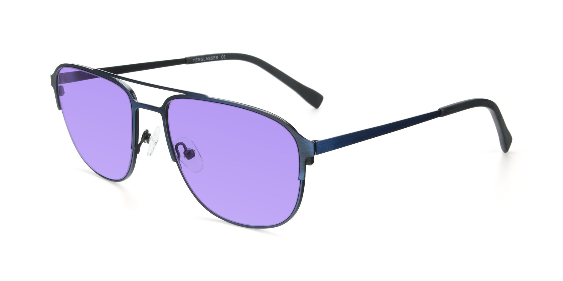 Angle of 9513 in Antique Blue with Medium Purple Tinted Lenses