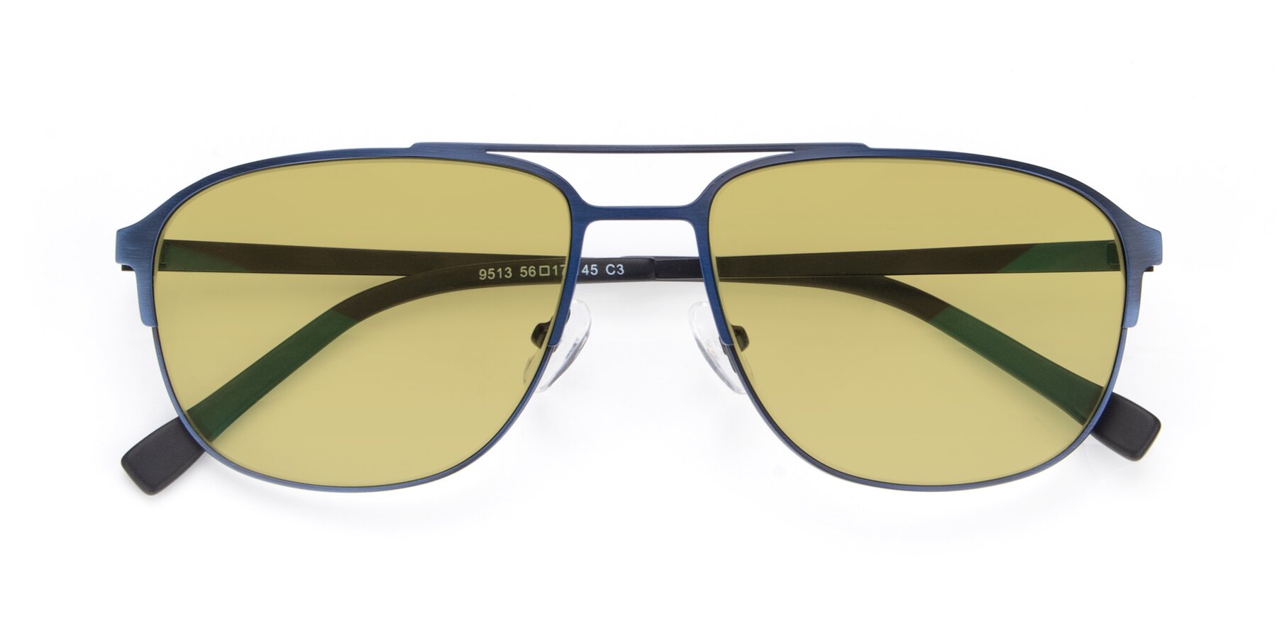 Folded Front of 9513 in Antique Blue with Medium Champagne Tinted Lenses