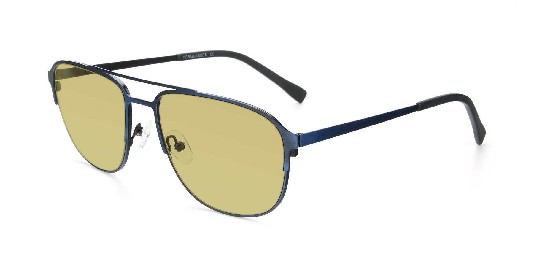 Angle of 9513 in Antique Blue with Medium Champagne Tinted Lenses