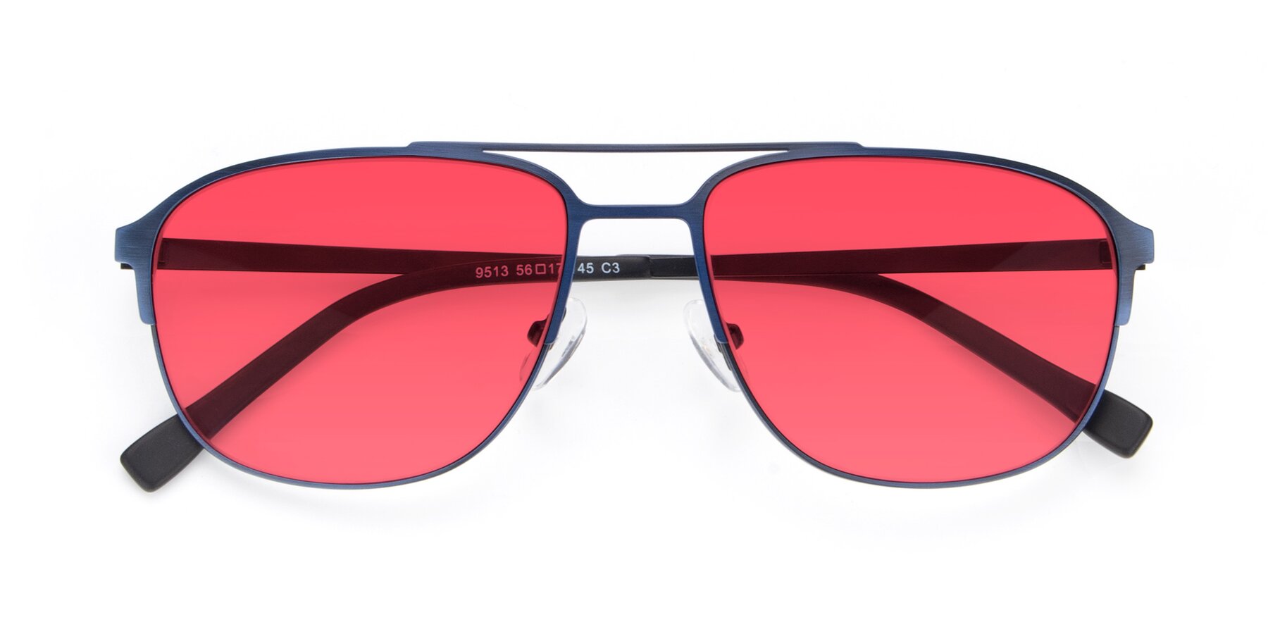 Folded Front of 9513 in Antique Blue with Red Tinted Lenses