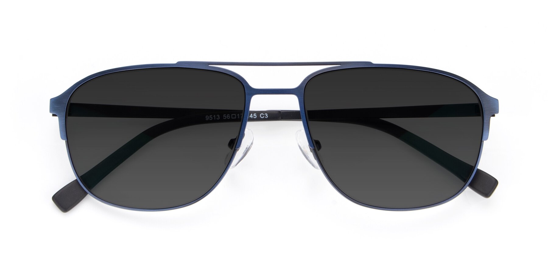 Folded Front of 9513 in Antique Blue with Gray Tinted Lenses