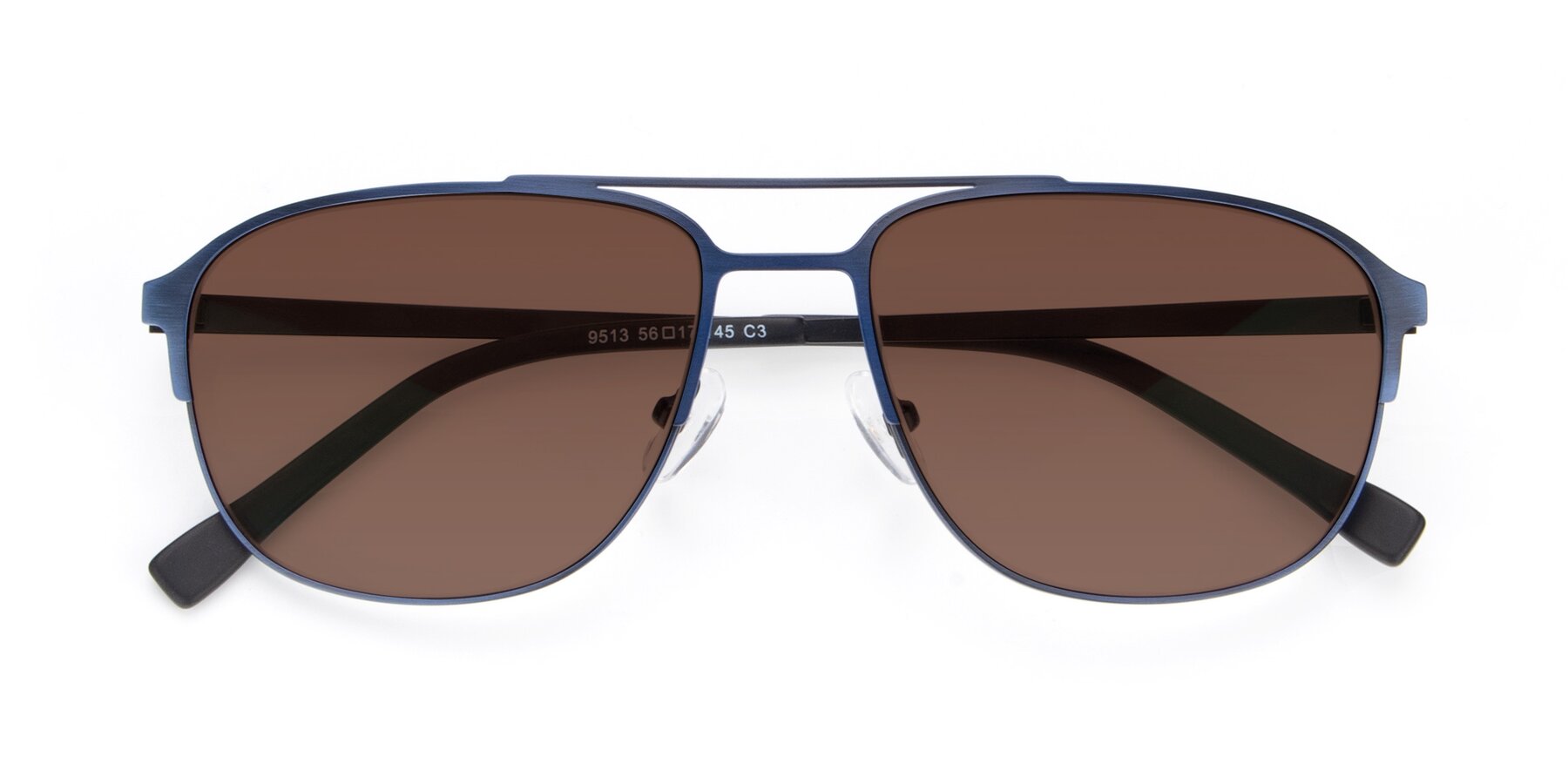 Folded Front of 9513 in Antique Blue with Brown Tinted Lenses