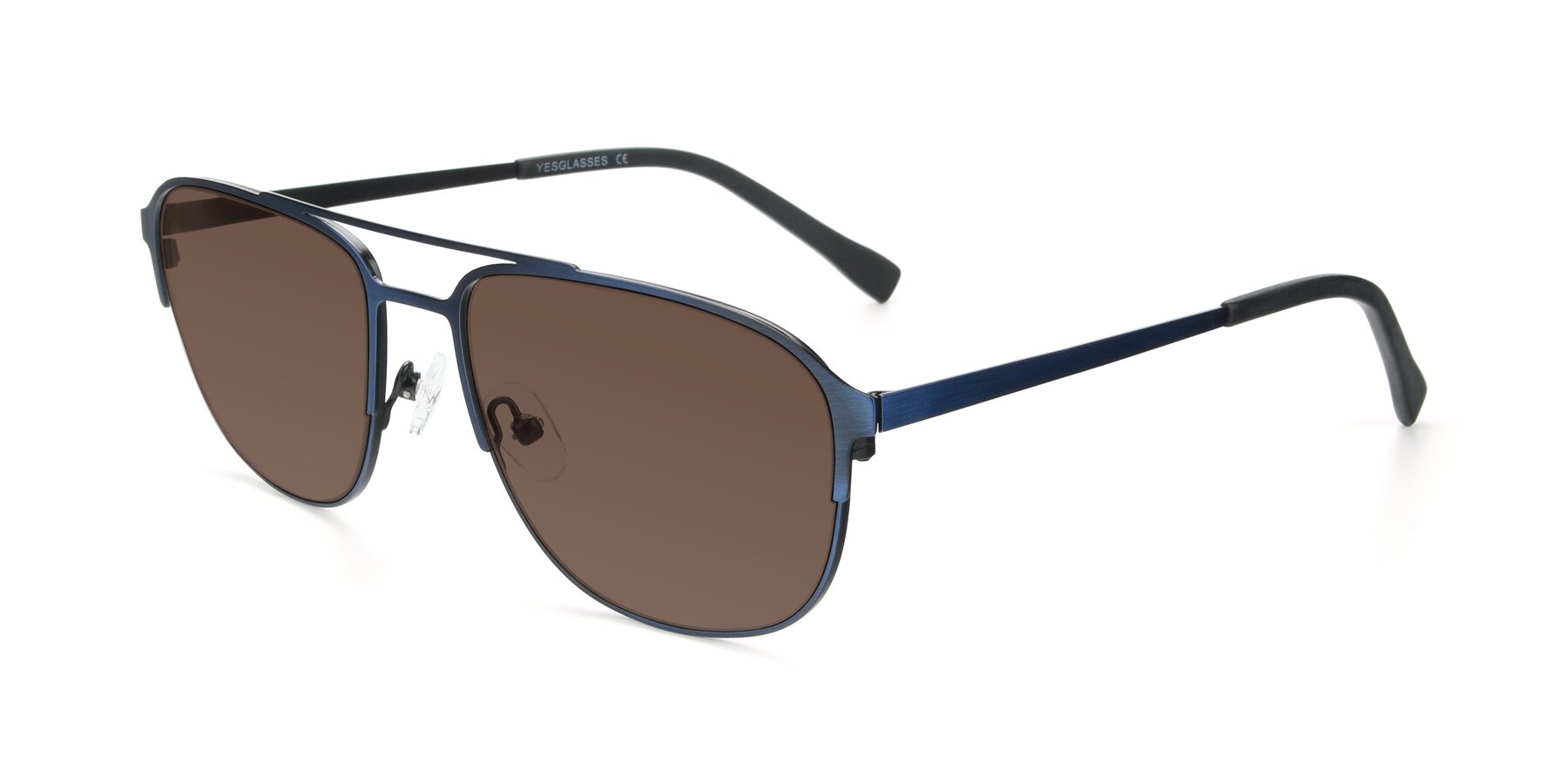 Angle of 9513 in Antique Blue with Brown Tinted Lenses