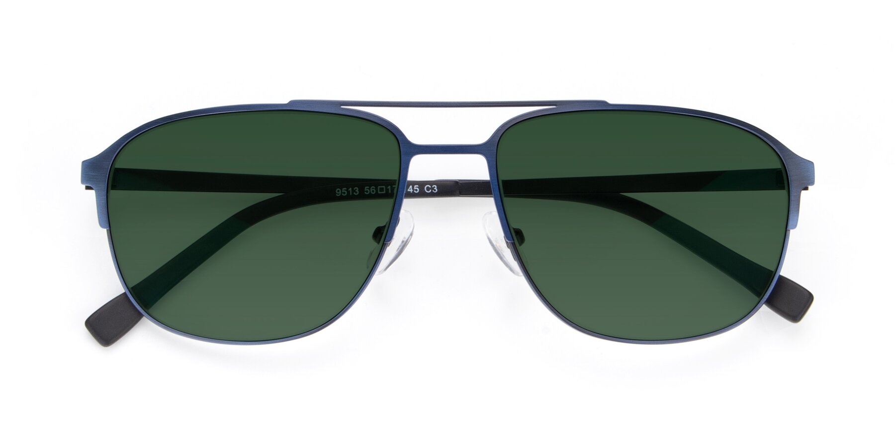 Folded Front of 9513 in Antique Blue with Green Tinted Lenses