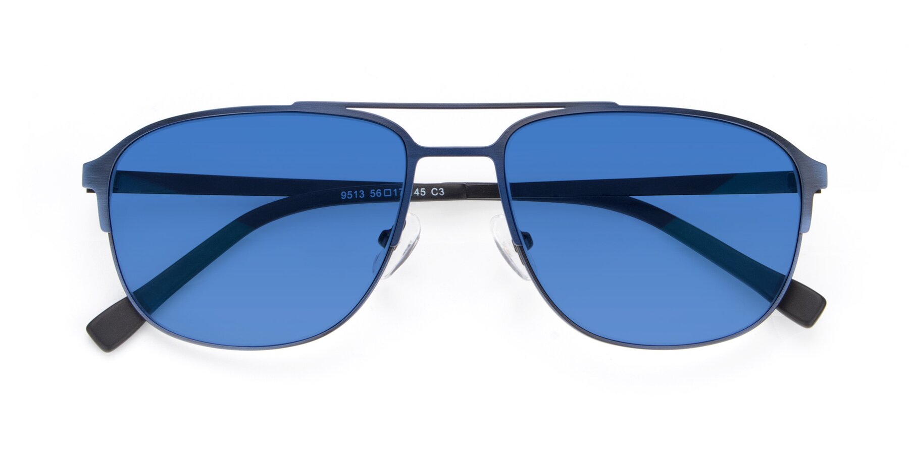 Folded Front of 9513 in Antique Blue with Blue Tinted Lenses