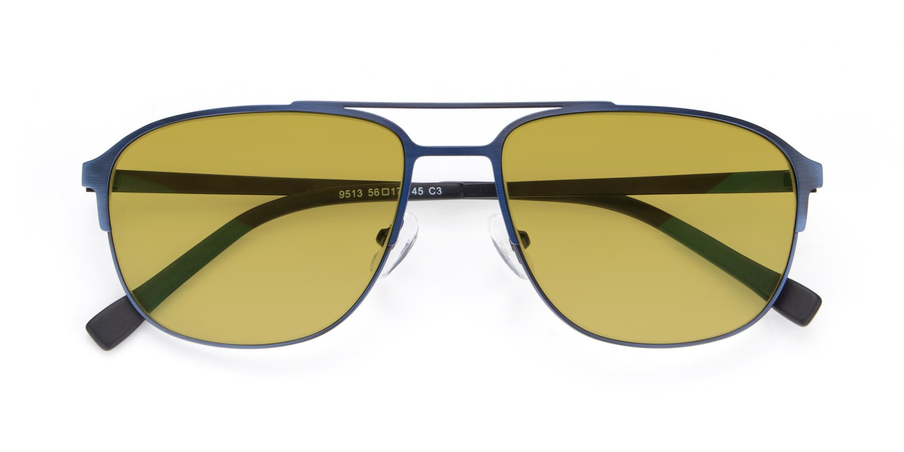 Folded Front of 9513 in Antique Blue with Champagne Tinted Lenses