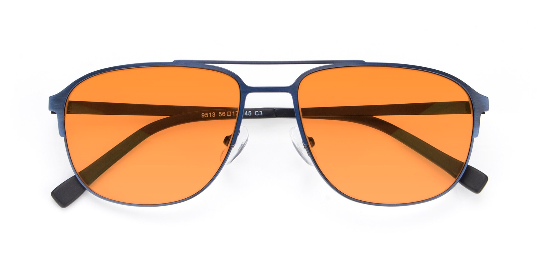 Folded Front of 9513 in Antique Blue with Orange Tinted Lenses