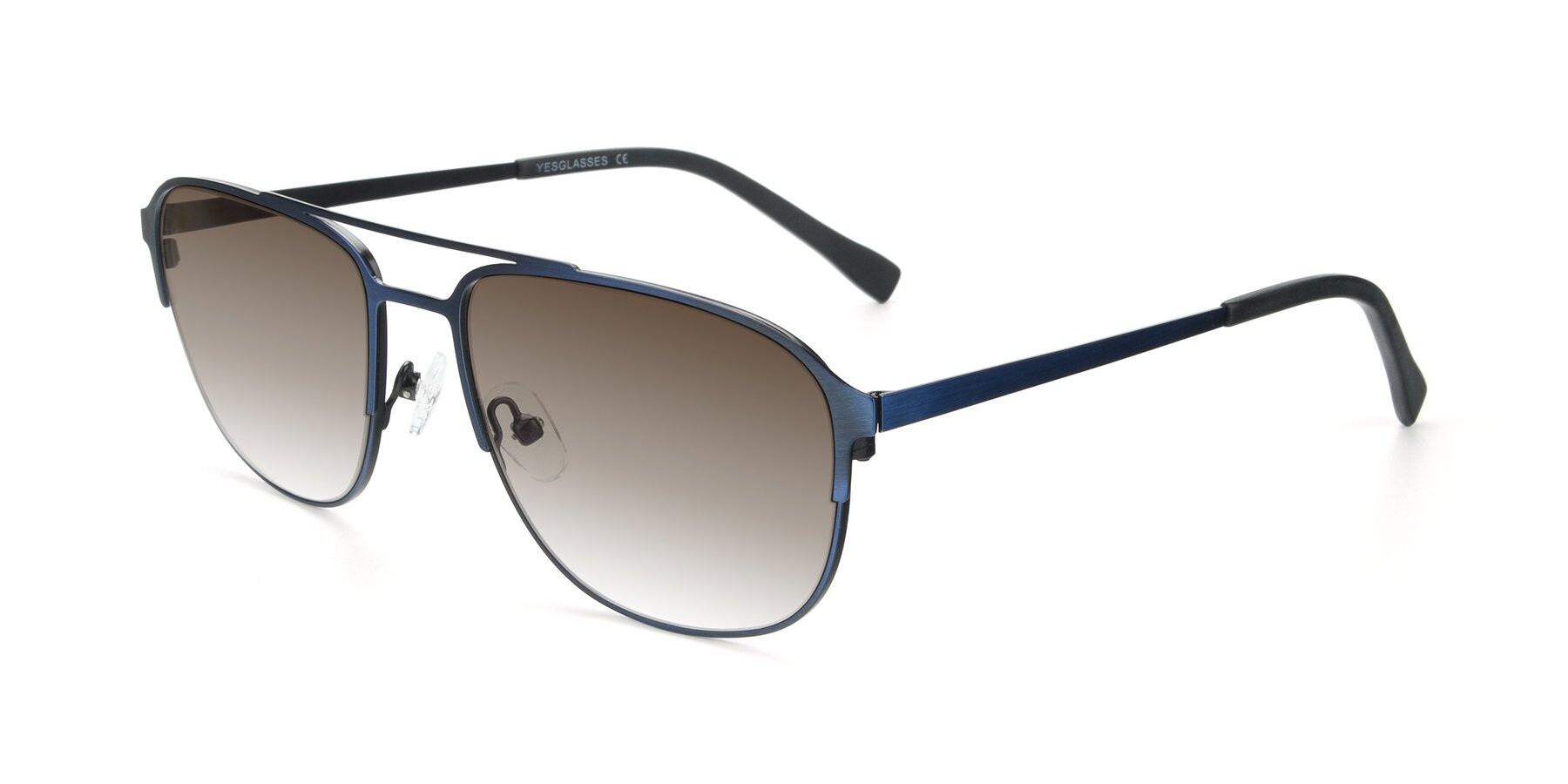 Angle of 9513 in Antique Blue with Brown Gradient Lenses