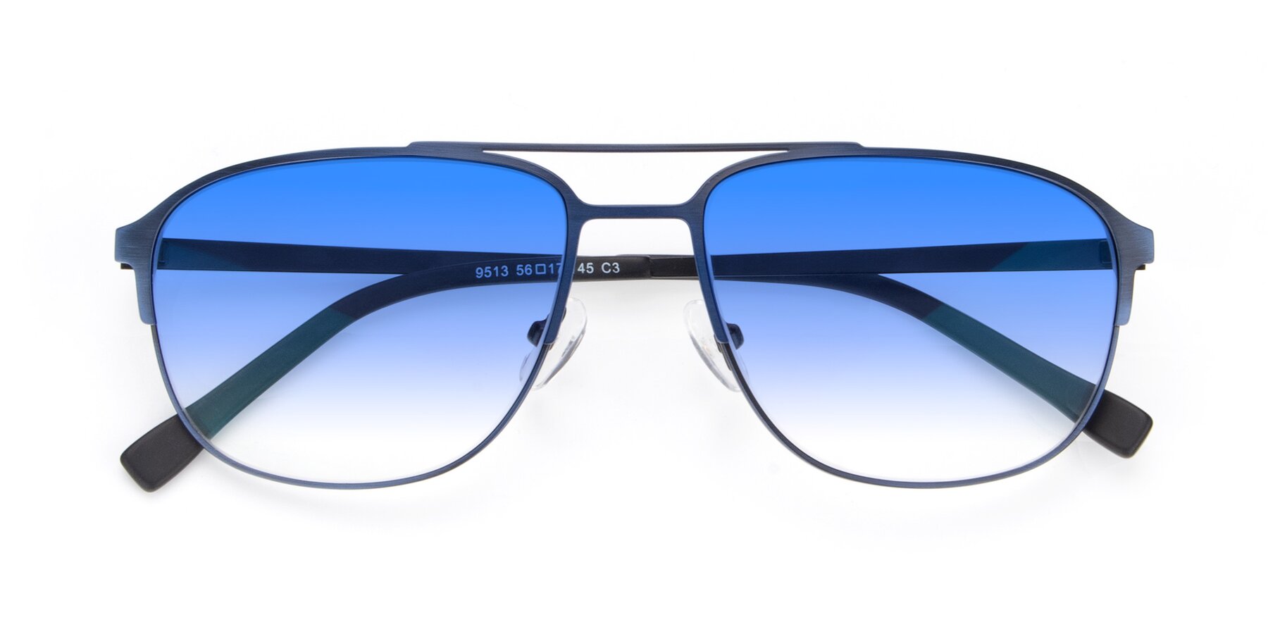 Folded Front of 9513 in Antique Blue with Blue Gradient Lenses