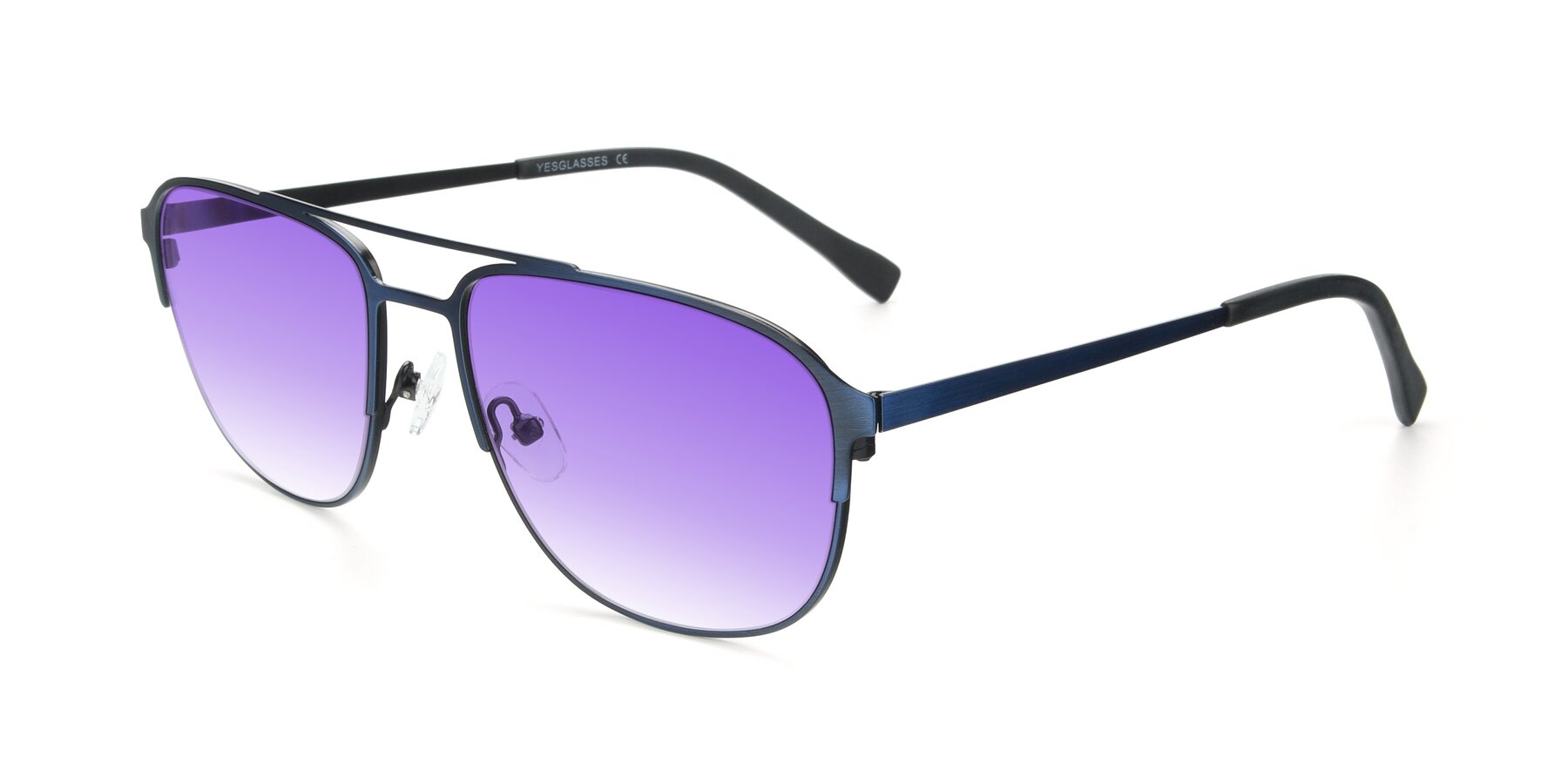 Angle of 9513 in Antique Blue with Purple Gradient Lenses
