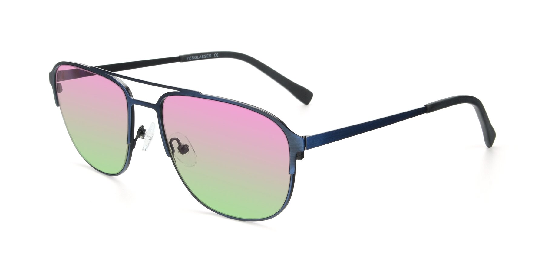 Angle of 9513 in Antique Blue with Pink / Green Gradient Lenses