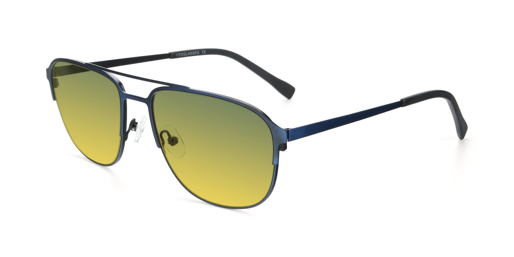 Angle of 9513 in Antique Blue with Green / Yellow Gradient Lenses