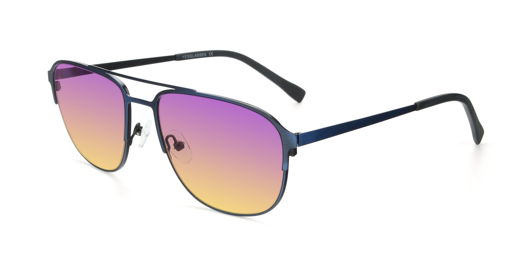 Angle of 9513 in Antique Blue with Purple / Yellow Gradient Lenses