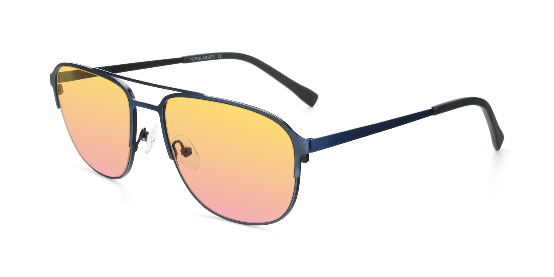Angle of 9513 in Antique Blue with Yellow / Pink Gradient Lenses