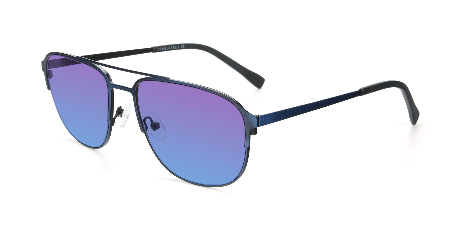 Angle of 9513 in Antique Blue with Purple / Blue Gradient Lenses