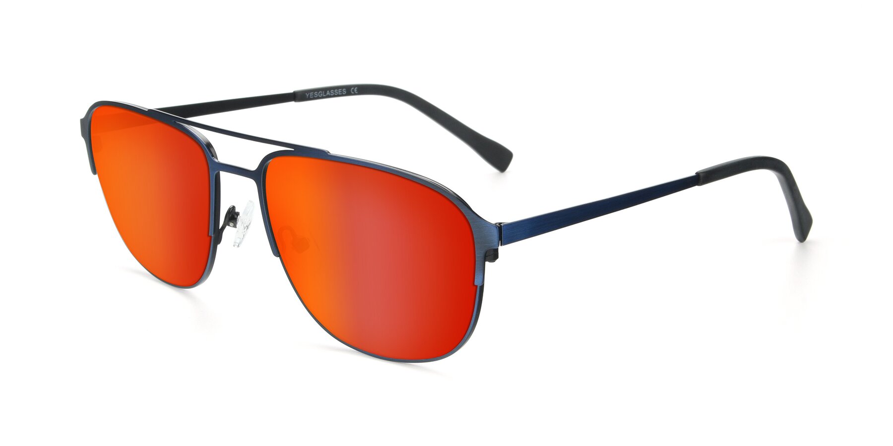 Angle of 9513 in Antique Blue with Red Gold Mirrored Lenses