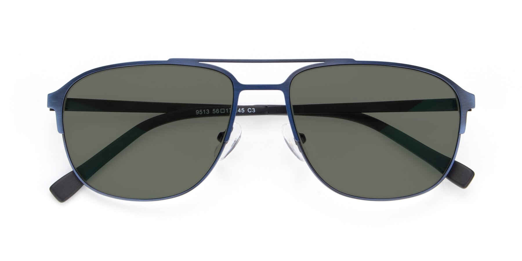 Folded Front of 9513 in Antique Blue with Gray Polarized Lenses