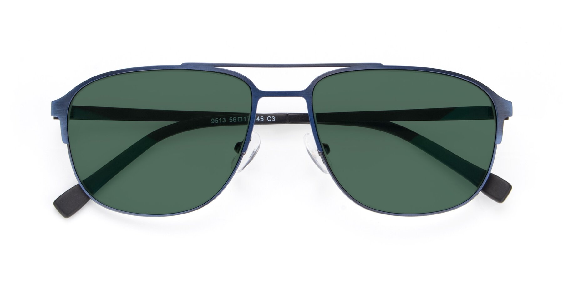 Folded Front of 9513 in Antique Blue with Green Polarized Lenses