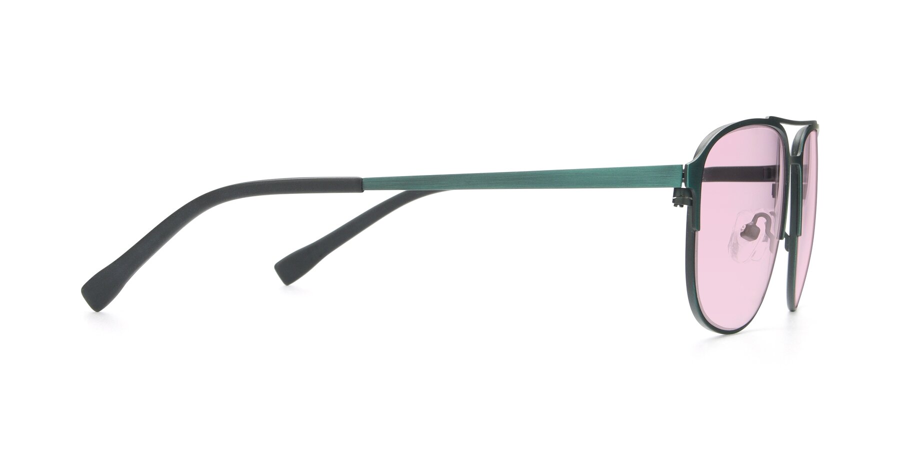 Side of 9513 in Antique Green with Light Pink Tinted Lenses