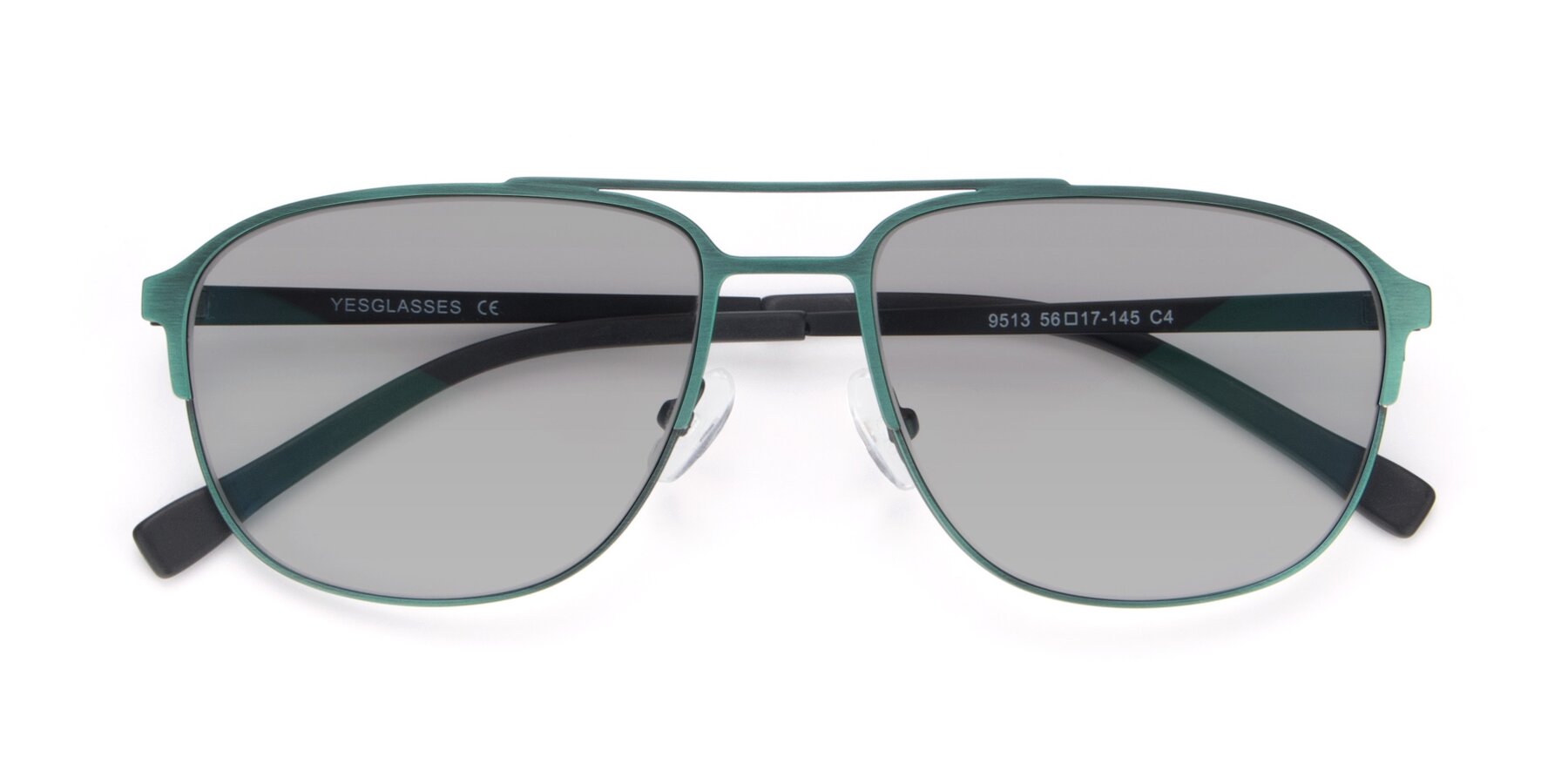 Folded Front of 9513 in Antique Green with Light Gray Tinted Lenses